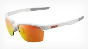 100% Sportcoupe Glasses Matte White - HiPER Red Mirror Lens   Clear Lens