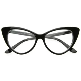 1950's Vintage Mod Fashion Cat Eye Clear Lens Glasses