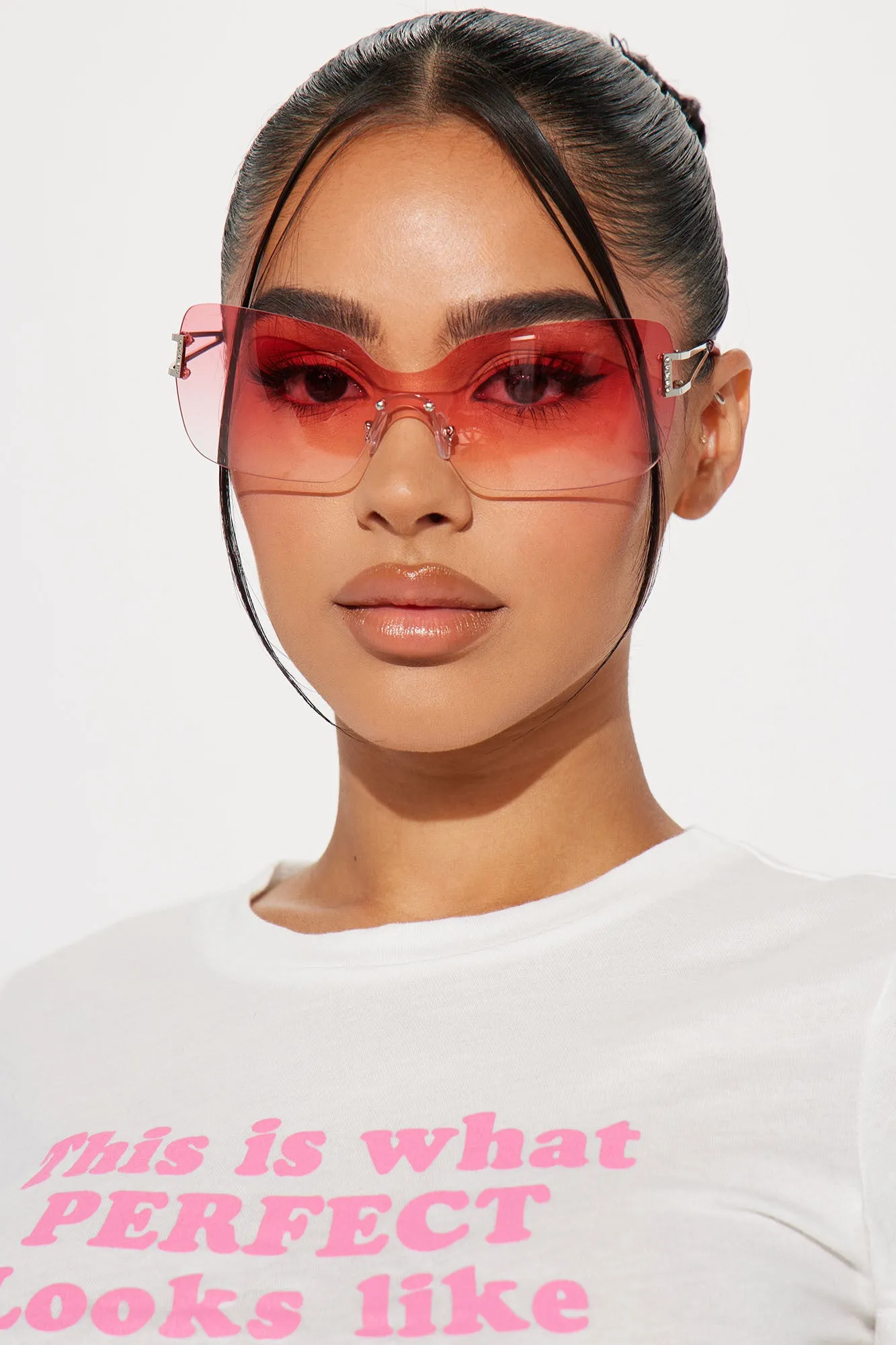 90s Shield Sunglasses - Pink