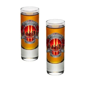 9/11 Firefighter Red Skies Shot Glasses