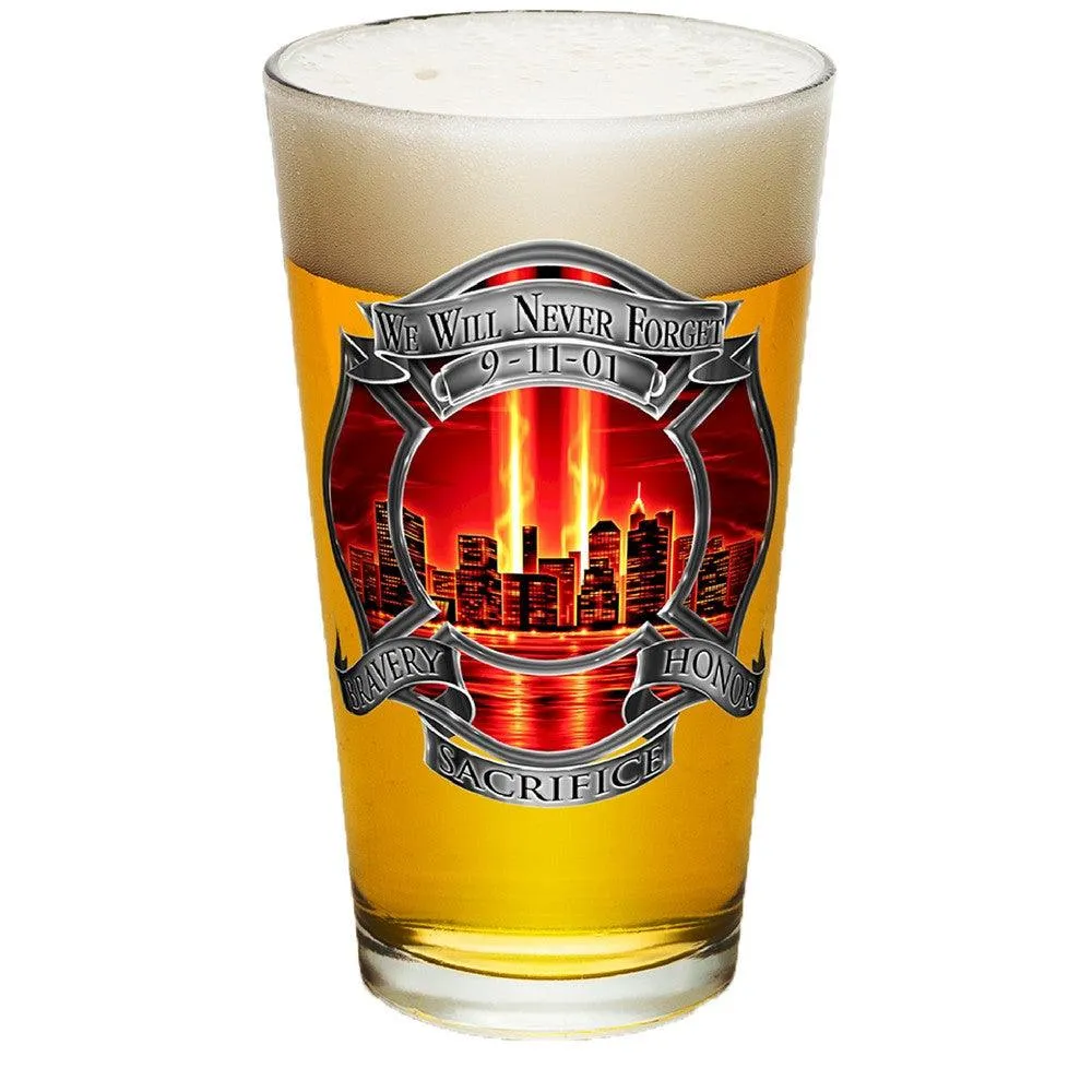 9/11 Police Red Skies Pint Glasses