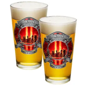 9/11 Police Red Skies Pint Glasses