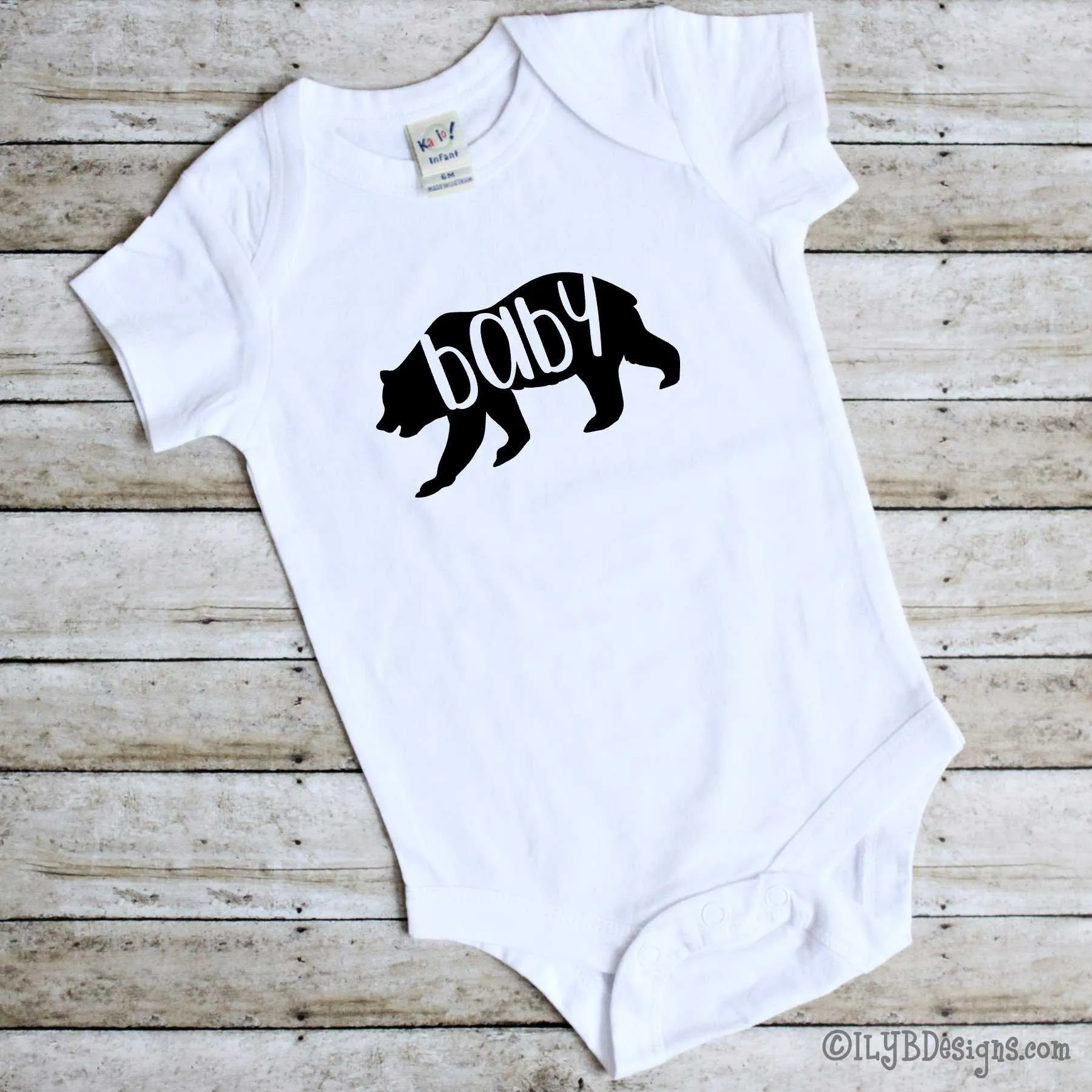 Baby Bear Baby Gift Set - Mommy Bear Daddy Bear Wine Glasses - Baby Bear Bodysuit