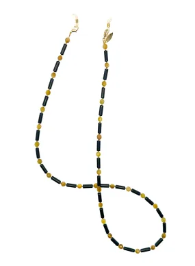 Black Agate With Yellow Tiger-eye Versatile Glasses Chain EC003