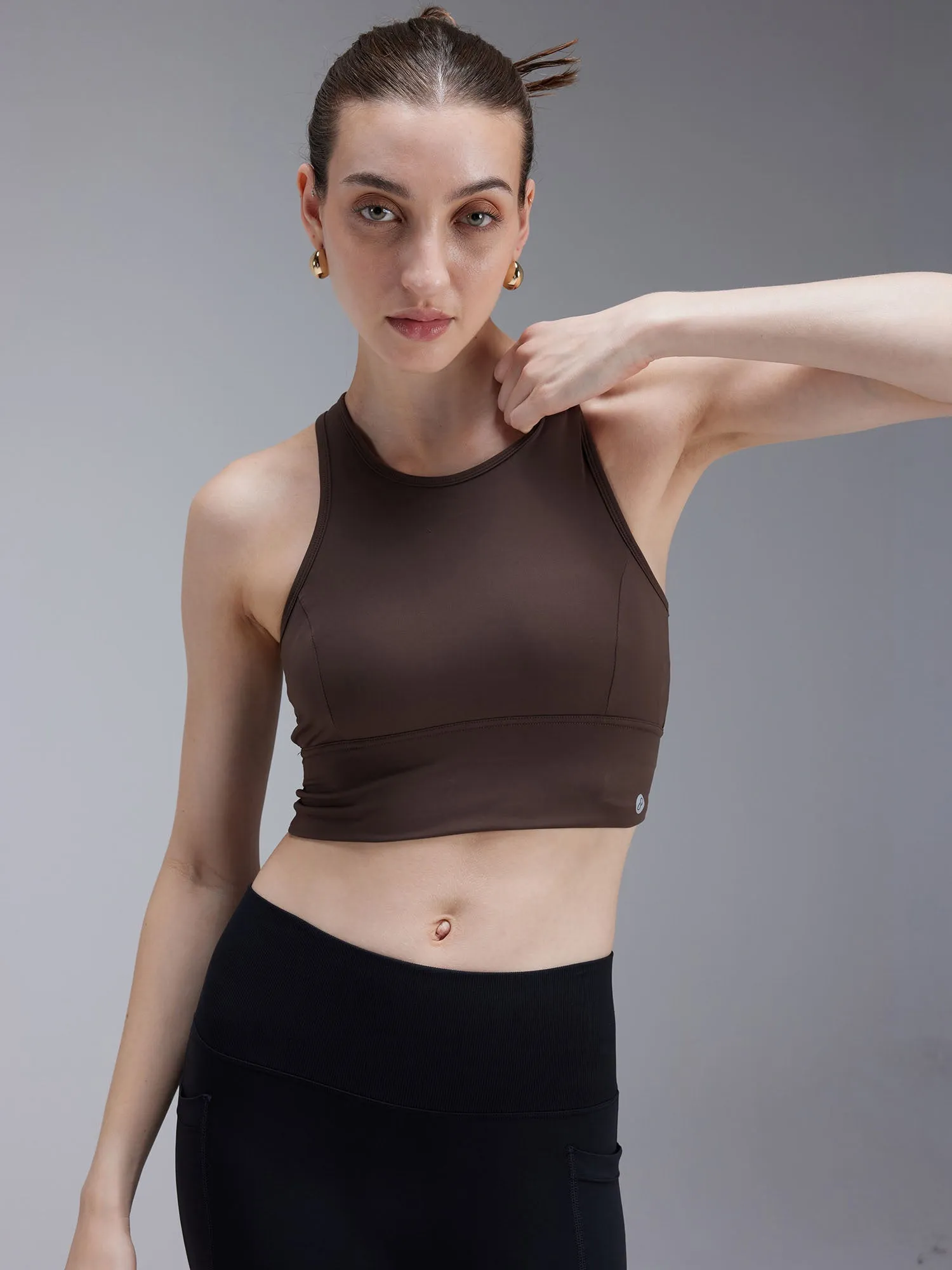 Brown MeshFit Sports Bra