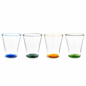 Color Accent Drinking Glasses - Set of 4 - Tall