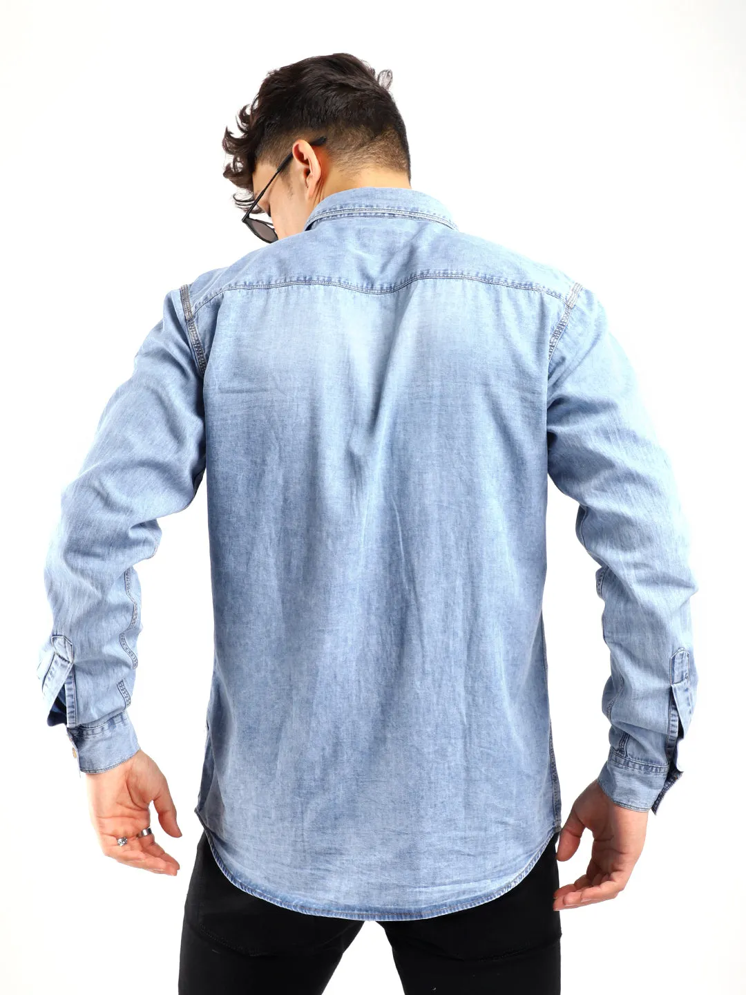 Denim Blast Washed Light Blue Shirt