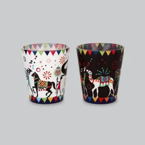 Elephant Procession Shot Glasses Set of 2 (30ml each)