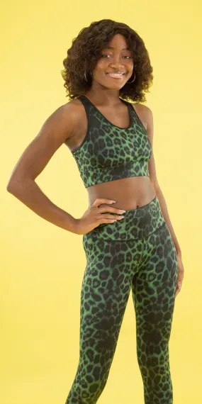 Emerald Leopard - Sports Bra