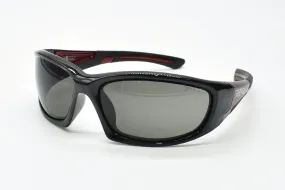 Eyres Bercy Gloss Black and Red Frame, Grey Lens Safety Glasses 150-S13-GY