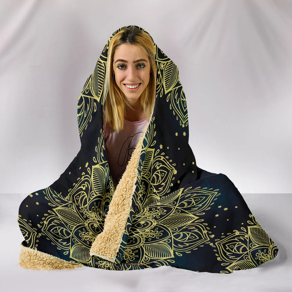 Gold Sun Moon Hoodie Blanket