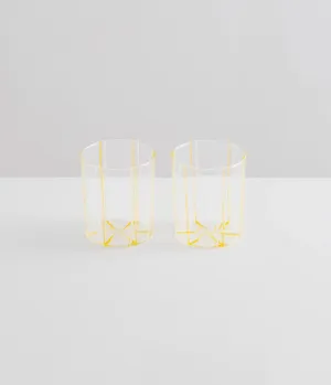 GRAND SOLEIL GOBLETS- CLEAR/YELLOW/WHITE