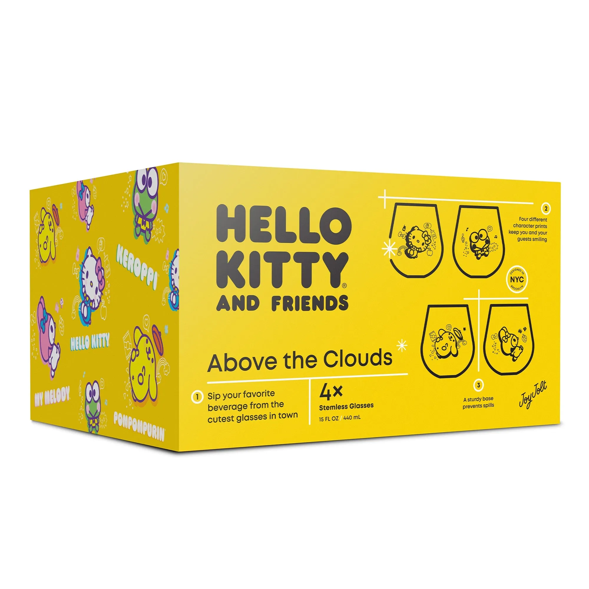 Hello Kitty and Friends Above the Clouds Stemless Glasses (Set of 4)