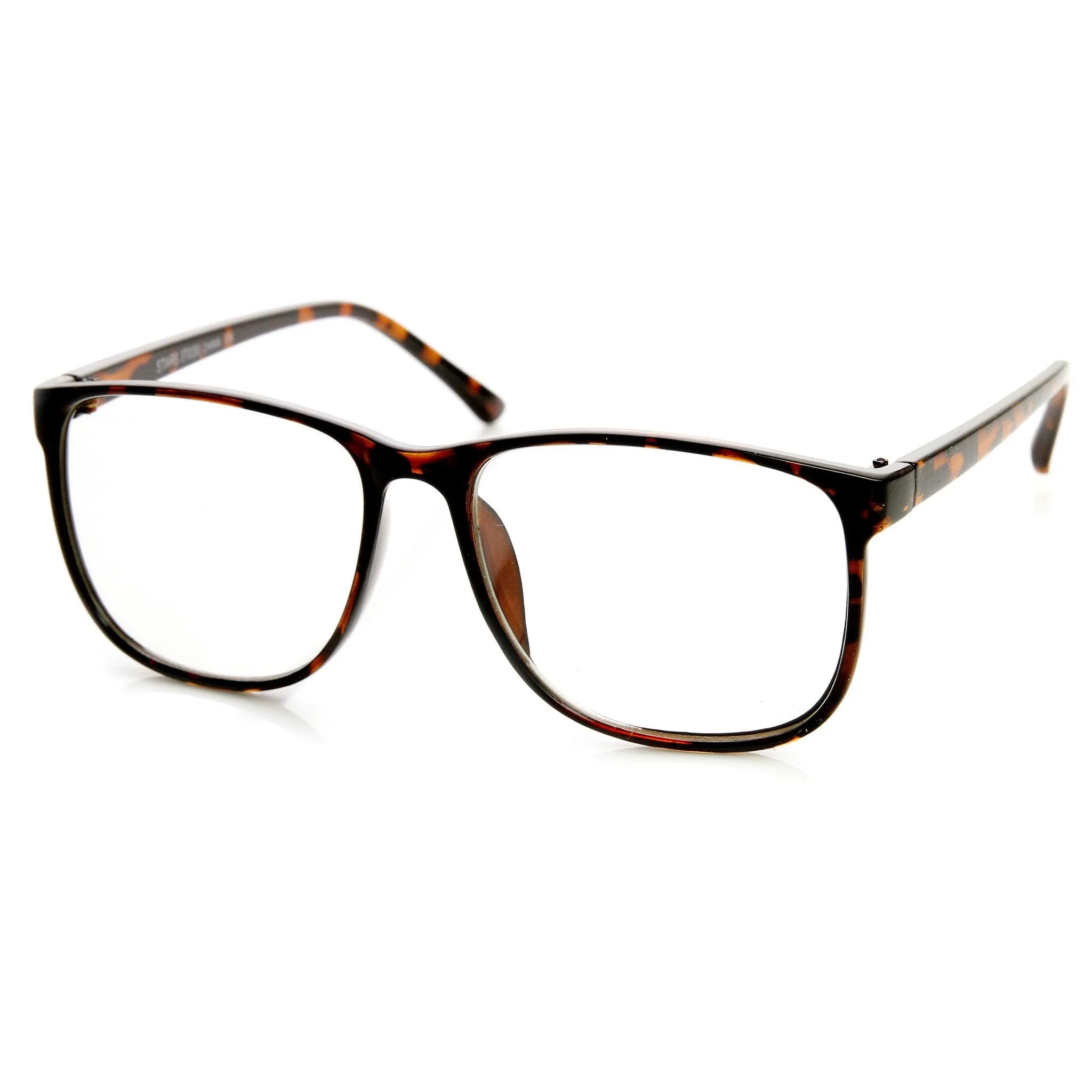 Large Retro Nerd Hipster Fashion Clear Lens Glasses