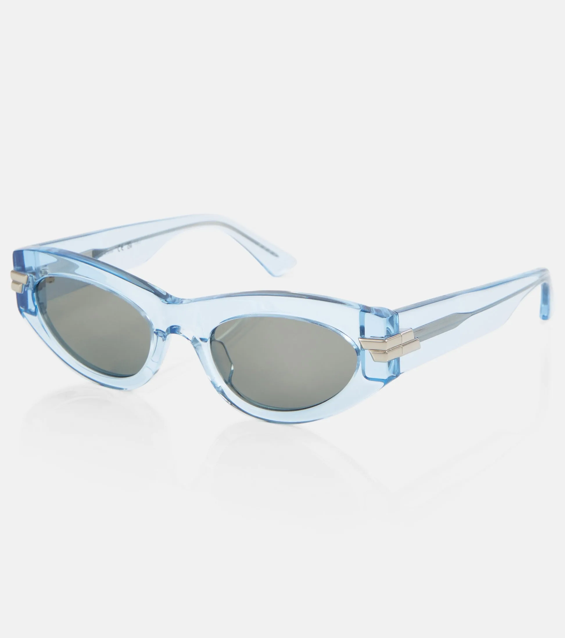 LIGHT BLUE OVAL ACTATE SUNGLASSES