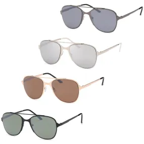 Modern large Metal Style Frame Unisex Glasses - Pack of 4