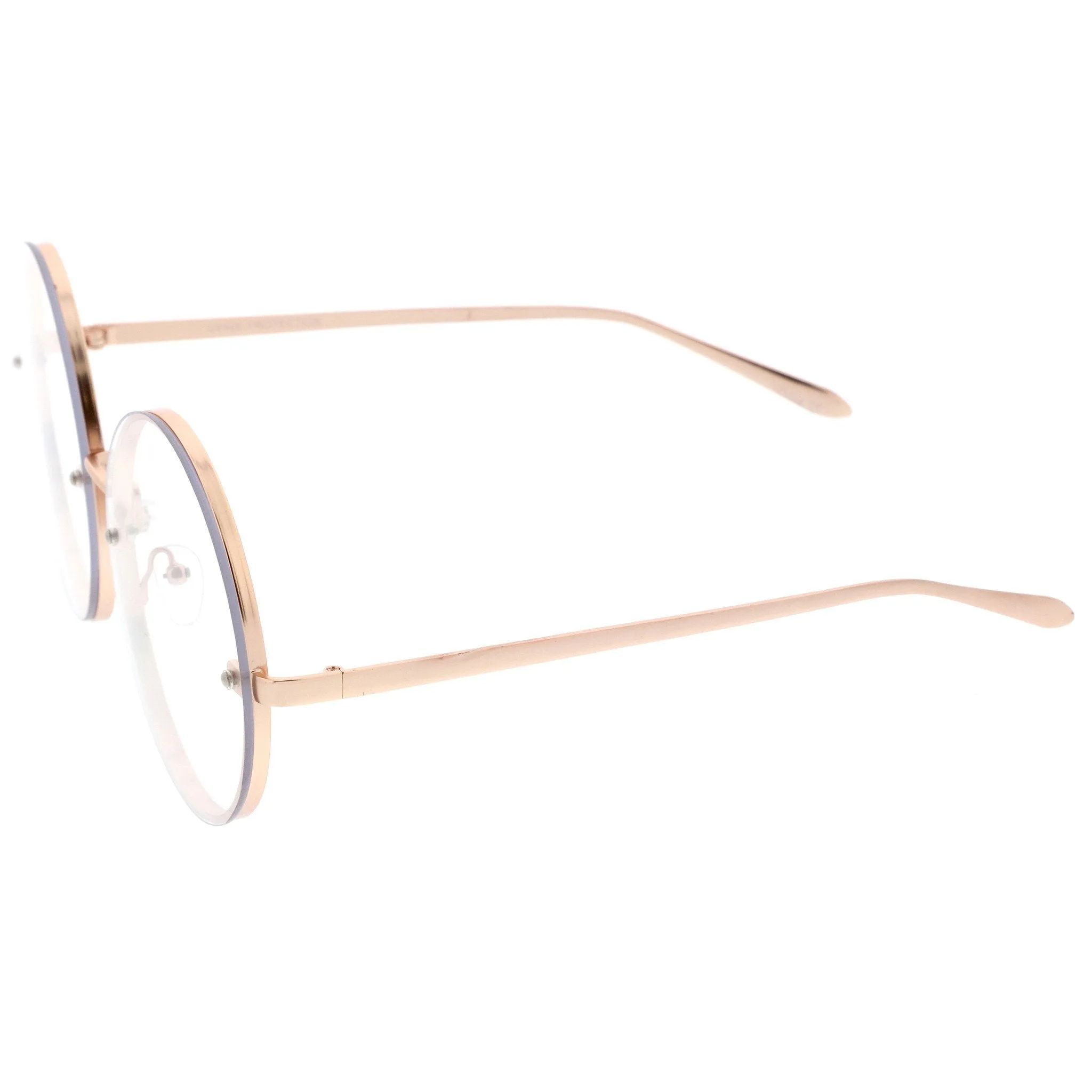 Modern Oversize Infinity Round Clear Lens Glasses