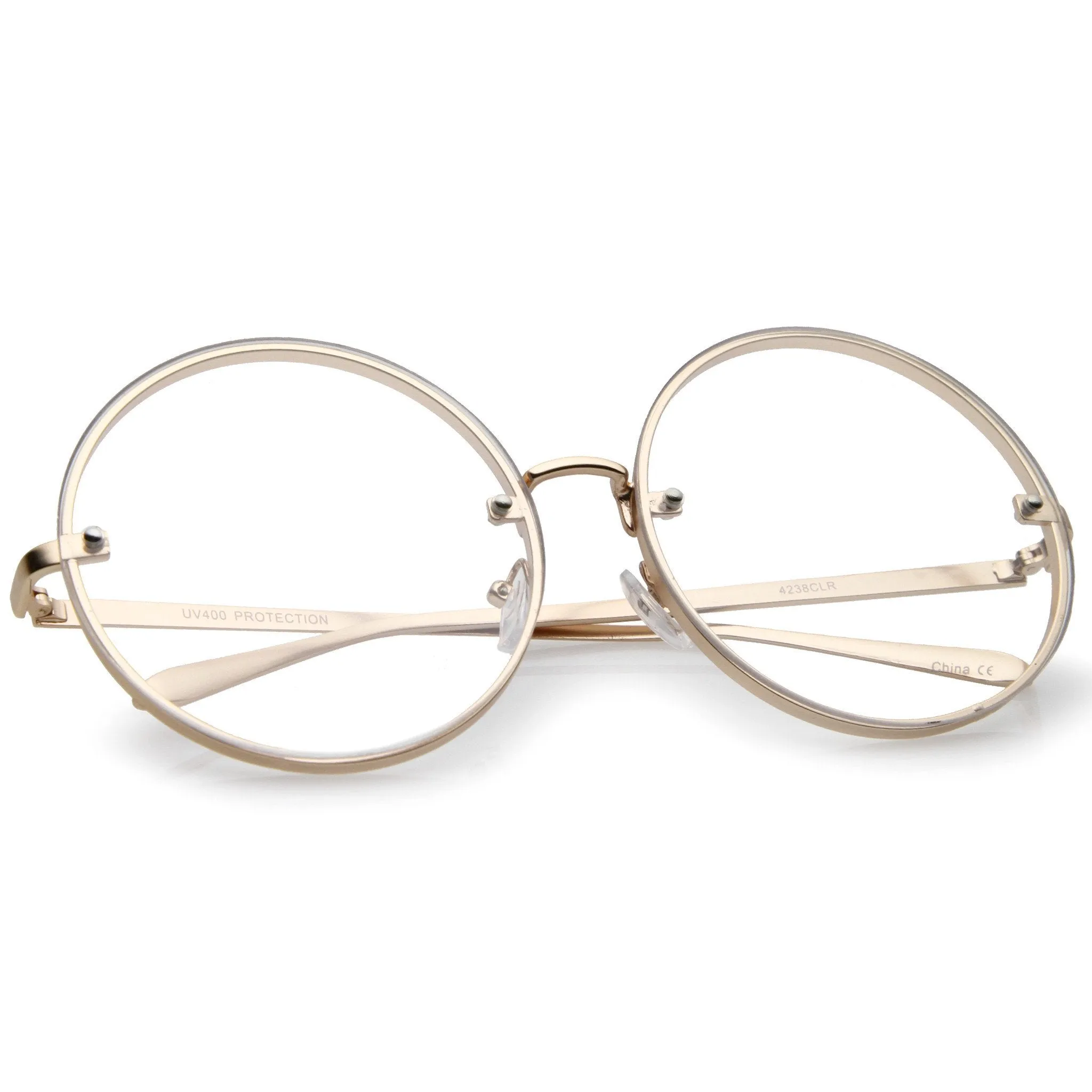 Modern Oversize Infinity Round Clear Lens Glasses