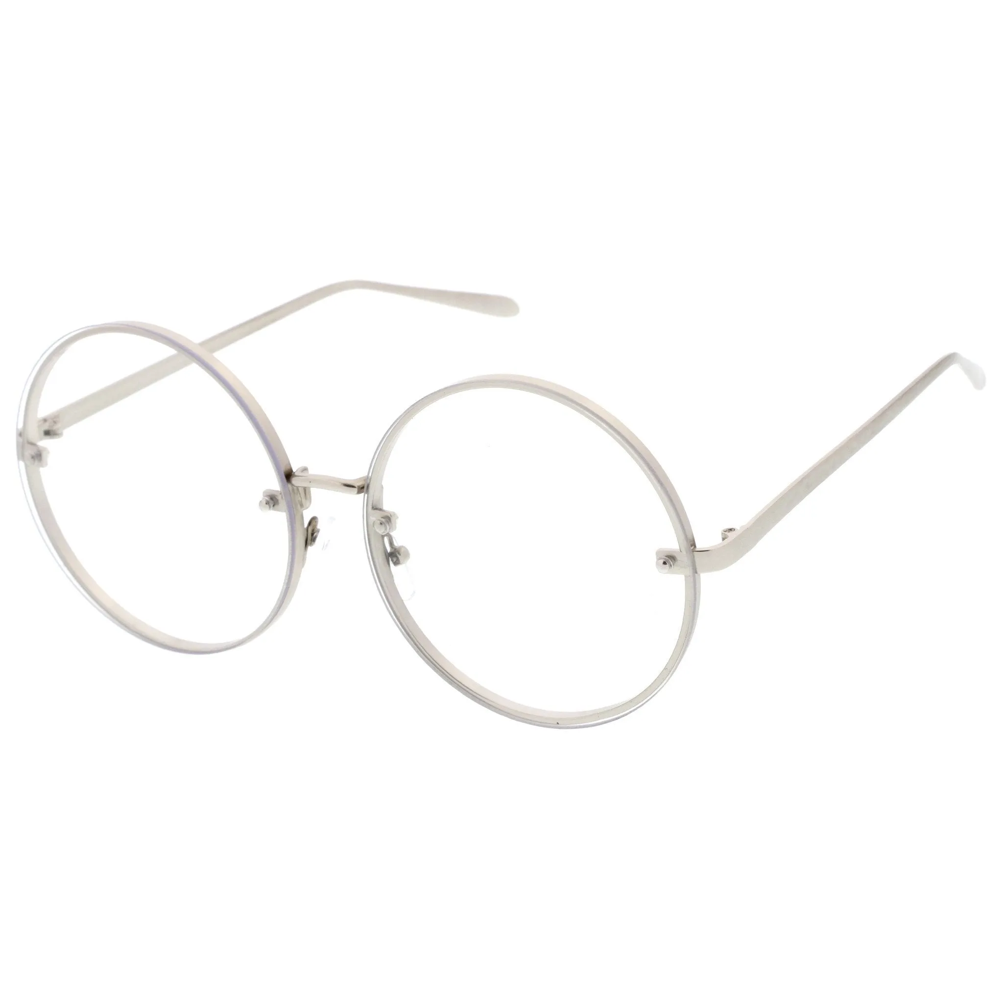 Modern Oversize Infinity Round Clear Lens Glasses