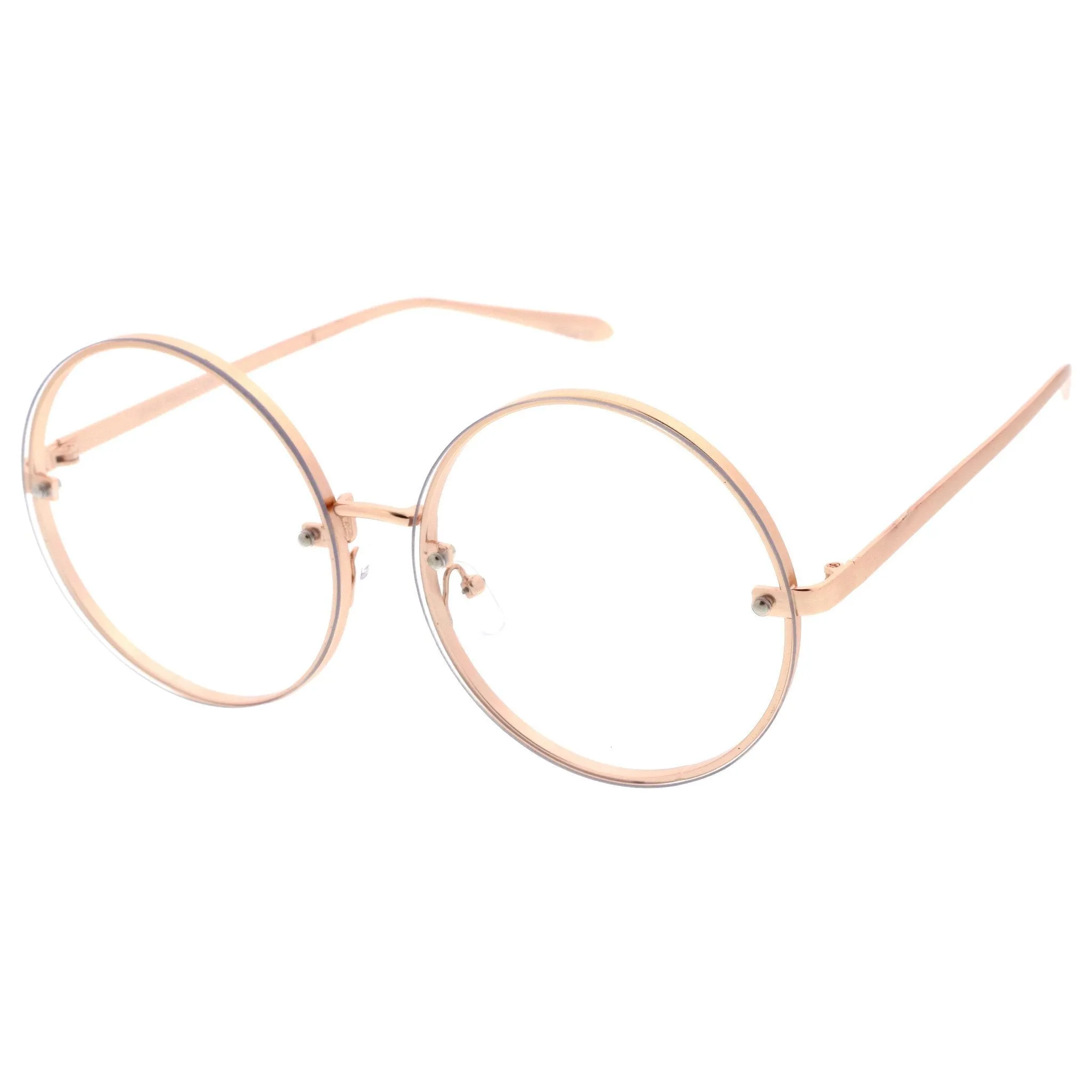 Modern Oversize Infinity Round Clear Lens Glasses