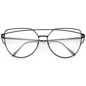 Modern Oversize Laser Cut Clear Lens Glasses