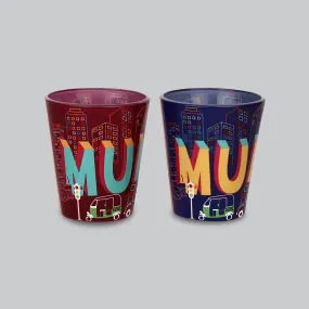 Mumbai Line Art Shot Glasses Set of 2 (30ml each)