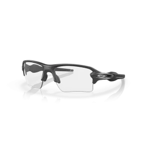 Oakley Flak 2.0 XL Clear To Black Iridium Photochromic Lenses Steel Frame