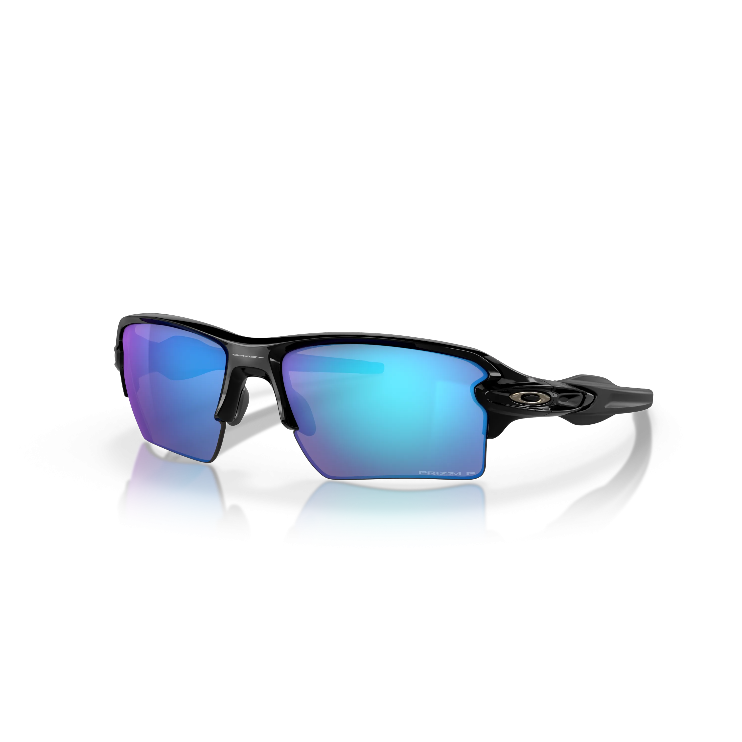 Oakley Flak Prizm Sapphire Polarized Lenses - Polished Black Frame