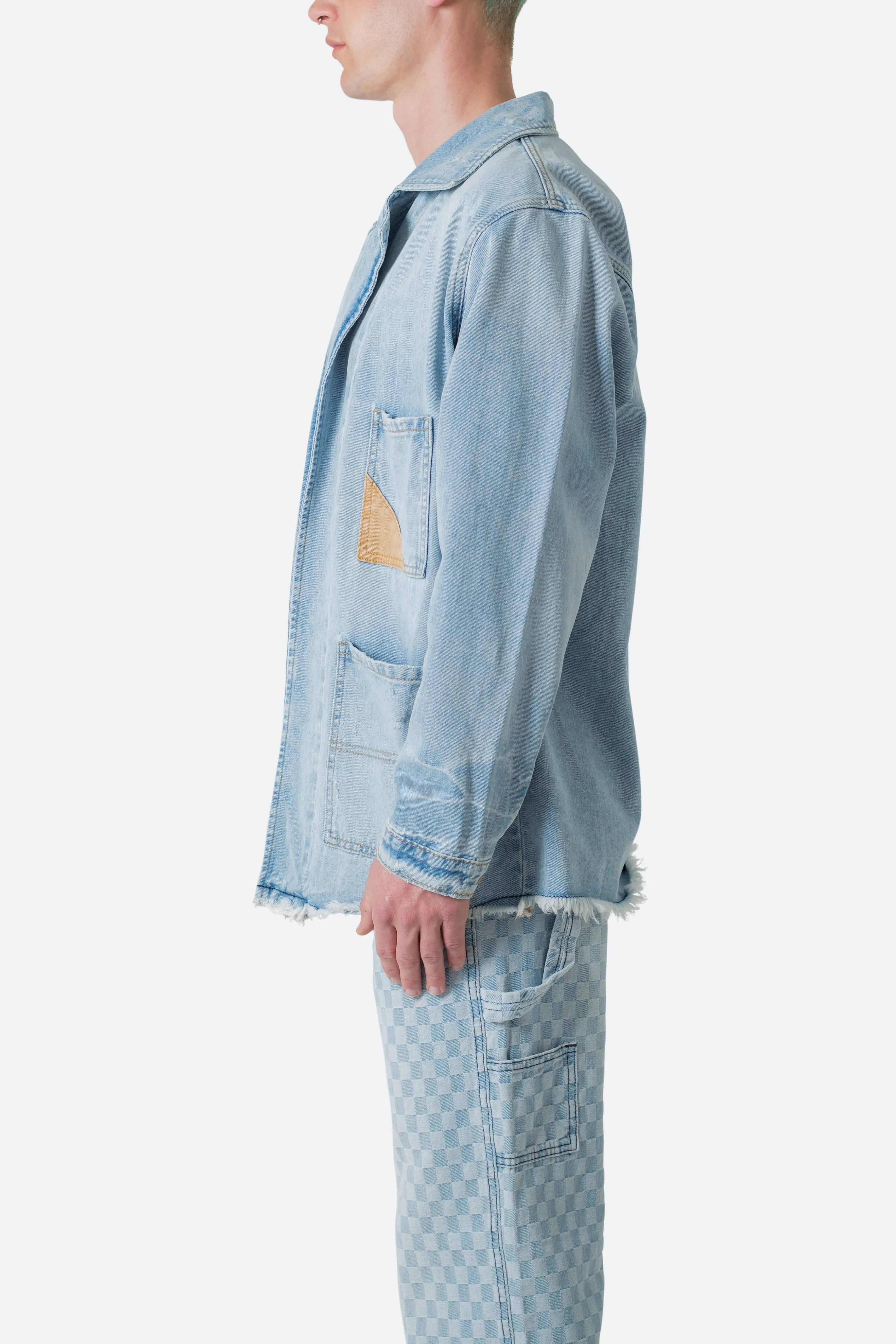 Paneled Denim Jacket - Light Blue