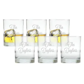 Personalized Old Fashioned Glasses, Set of 6, 14 oz. each