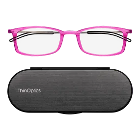 Pink Brooklyn Full Frame Reading Glasses   Milano Case