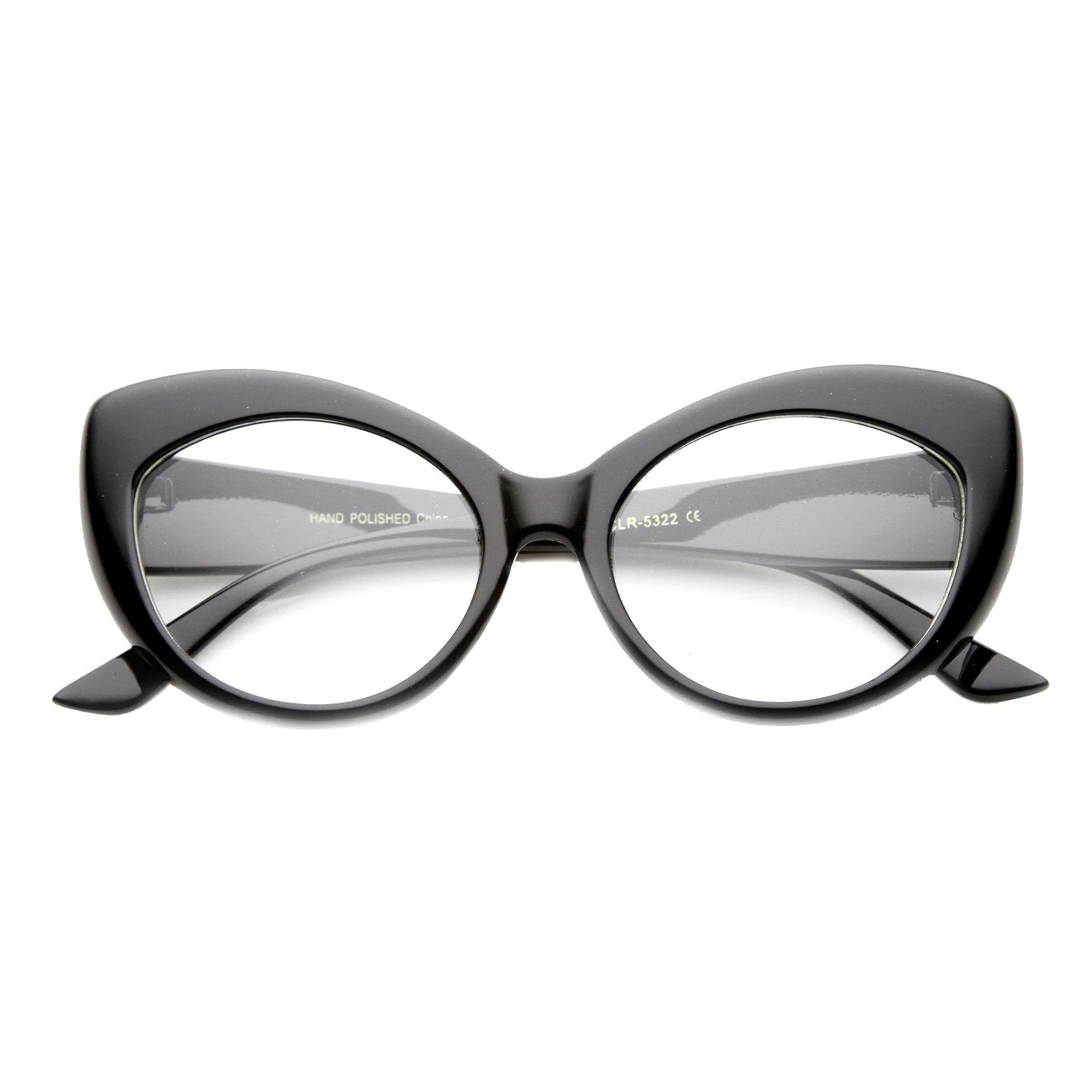 Retro 1950's Pointed Cat Eye Clear Lens Glasses