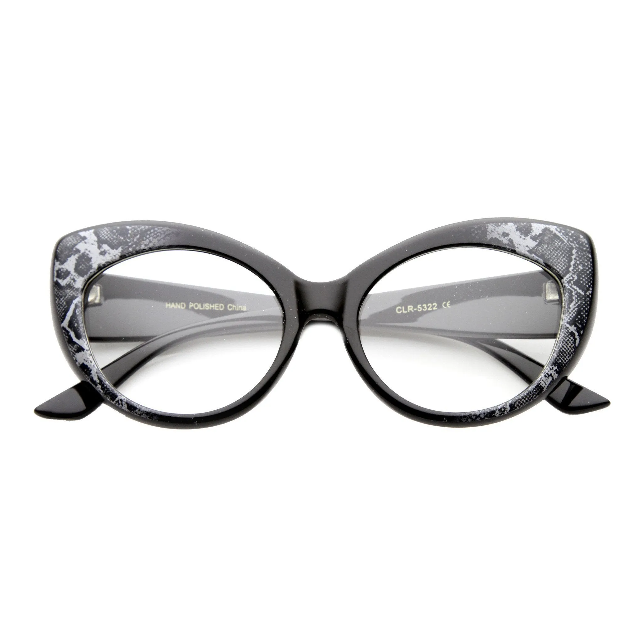 Retro 1950's Pointed Cat Eye Clear Lens Glasses