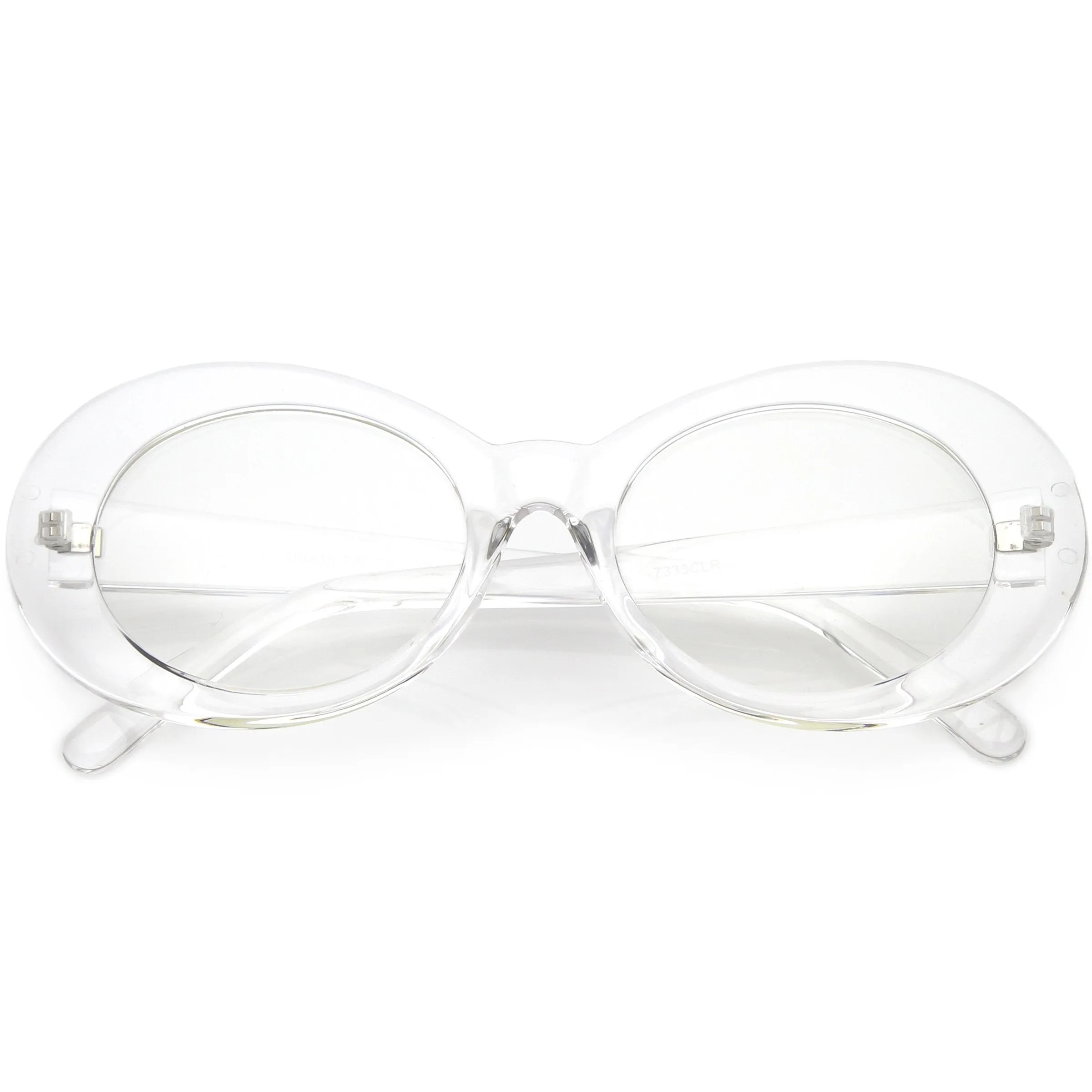 Retro 1990's Fashion Clear Lens Clout Oval Glasses