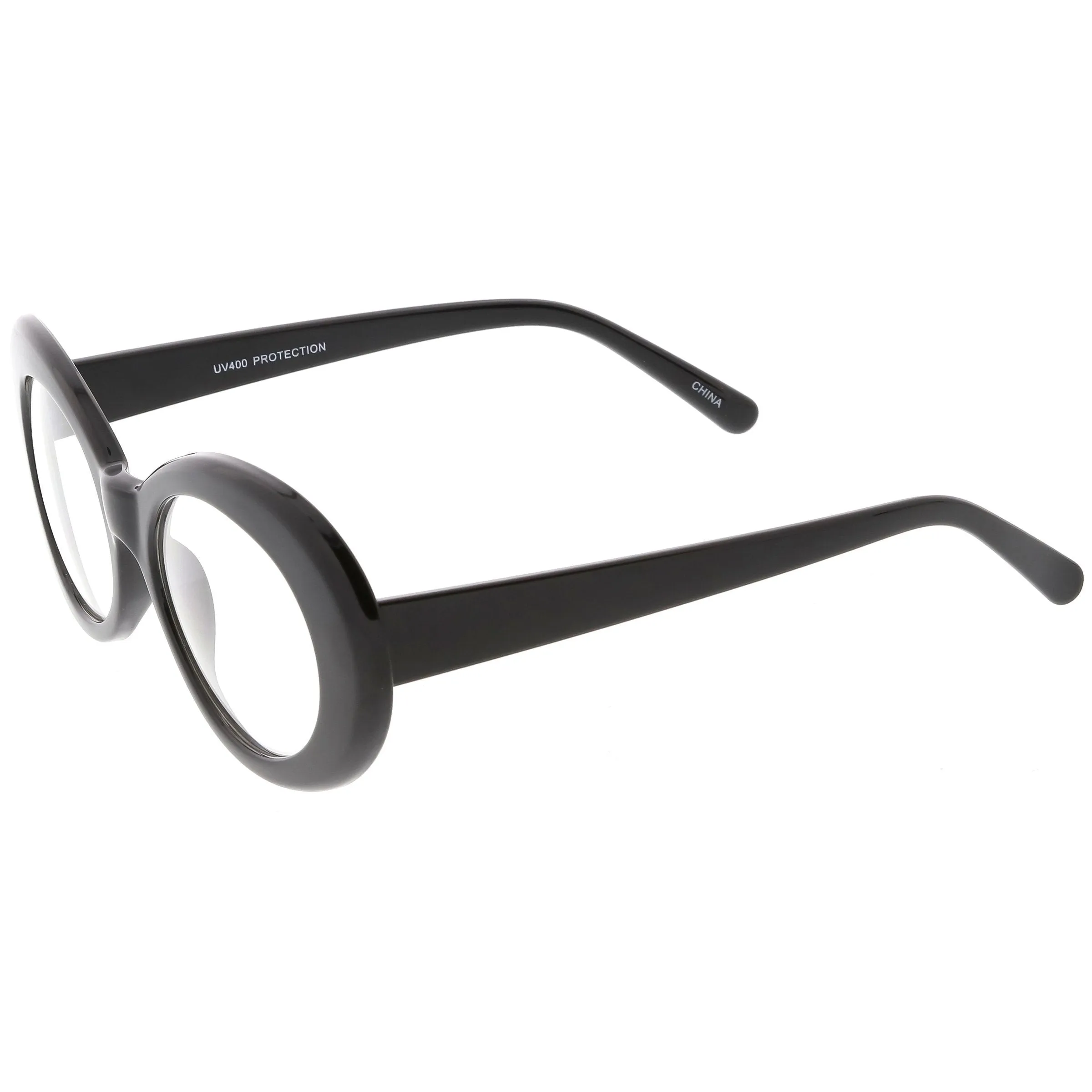 Retro 1990's Fashion Clear Lens Clout Oval Glasses