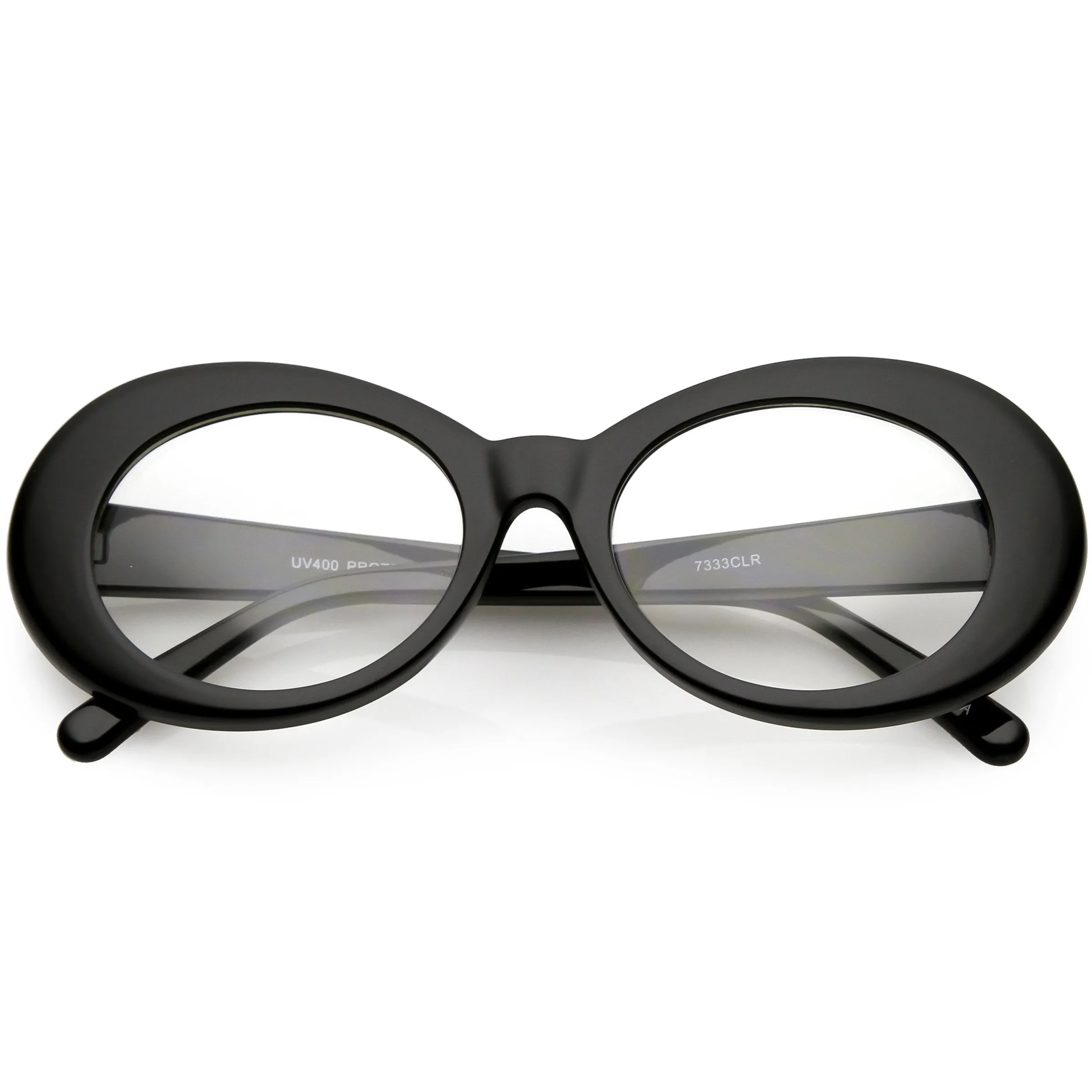 Retro 1990's Fashion Clear Lens Clout Oval Glasses