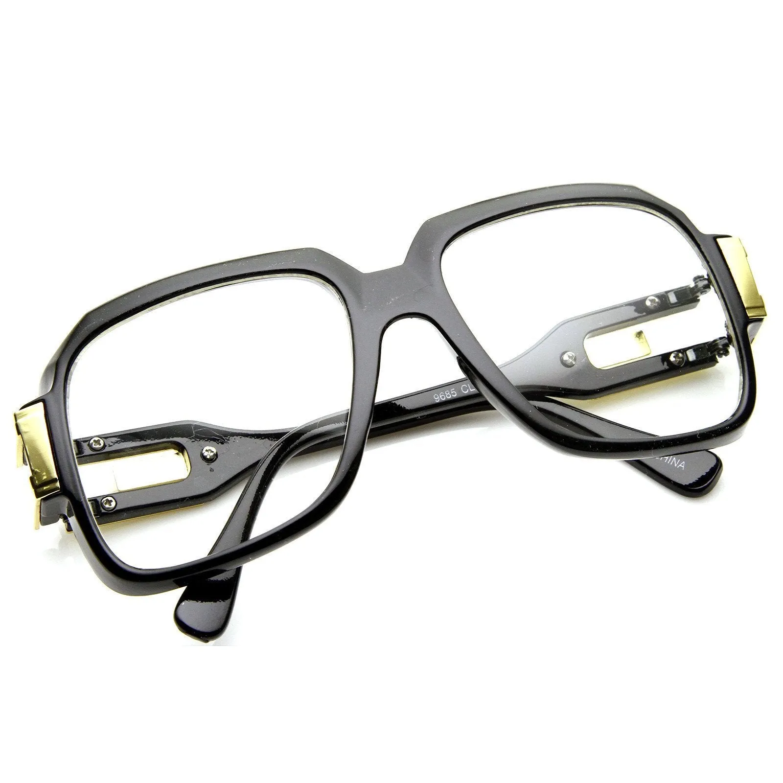 Retro Euro Square Hip Hop 80's Fashion Clear Lens Glasses