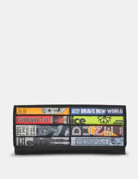 Sci-Fi Bookworm Black Leather Glasses Case