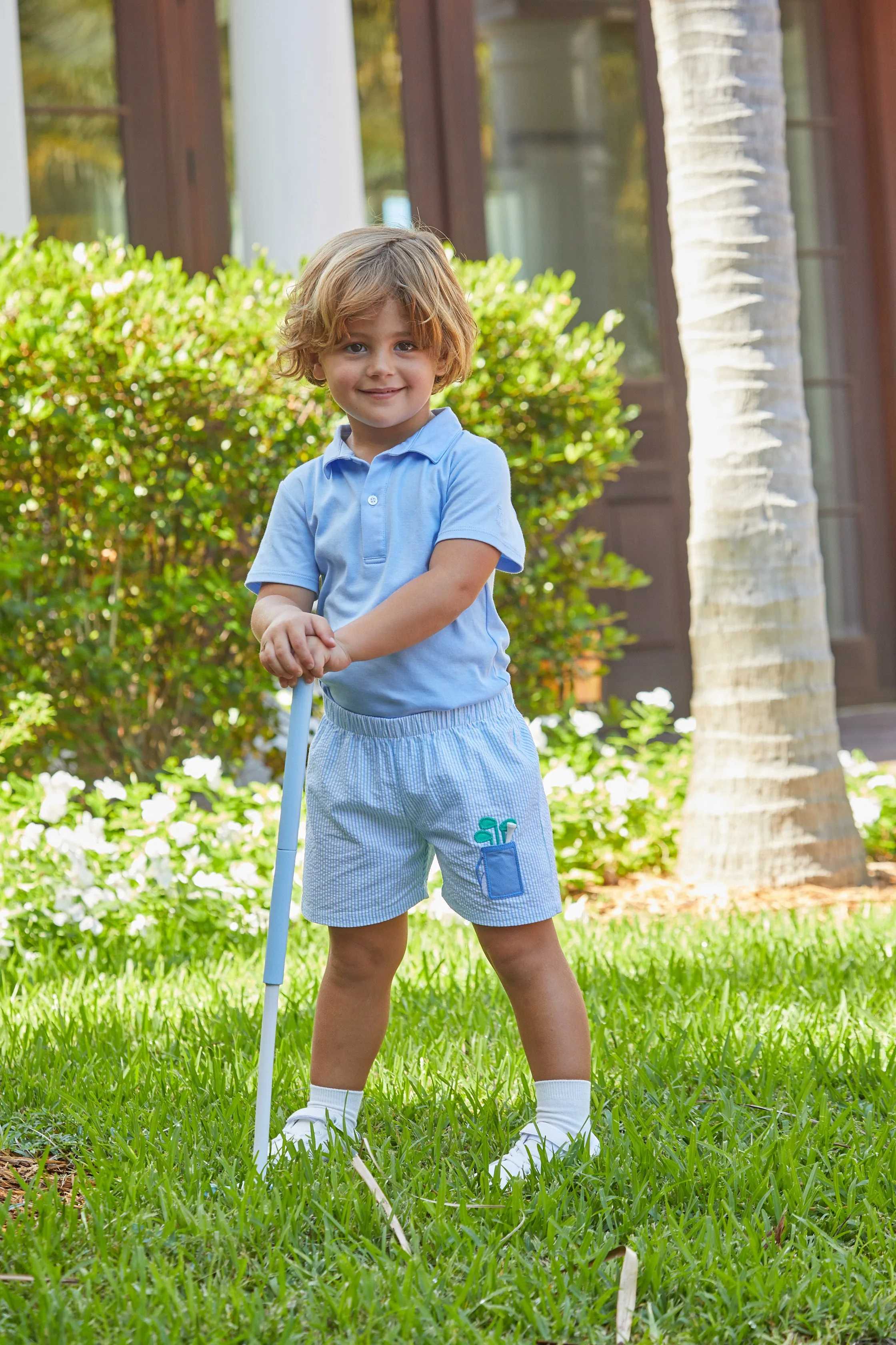 Short Sleeve Polo - Light Blue