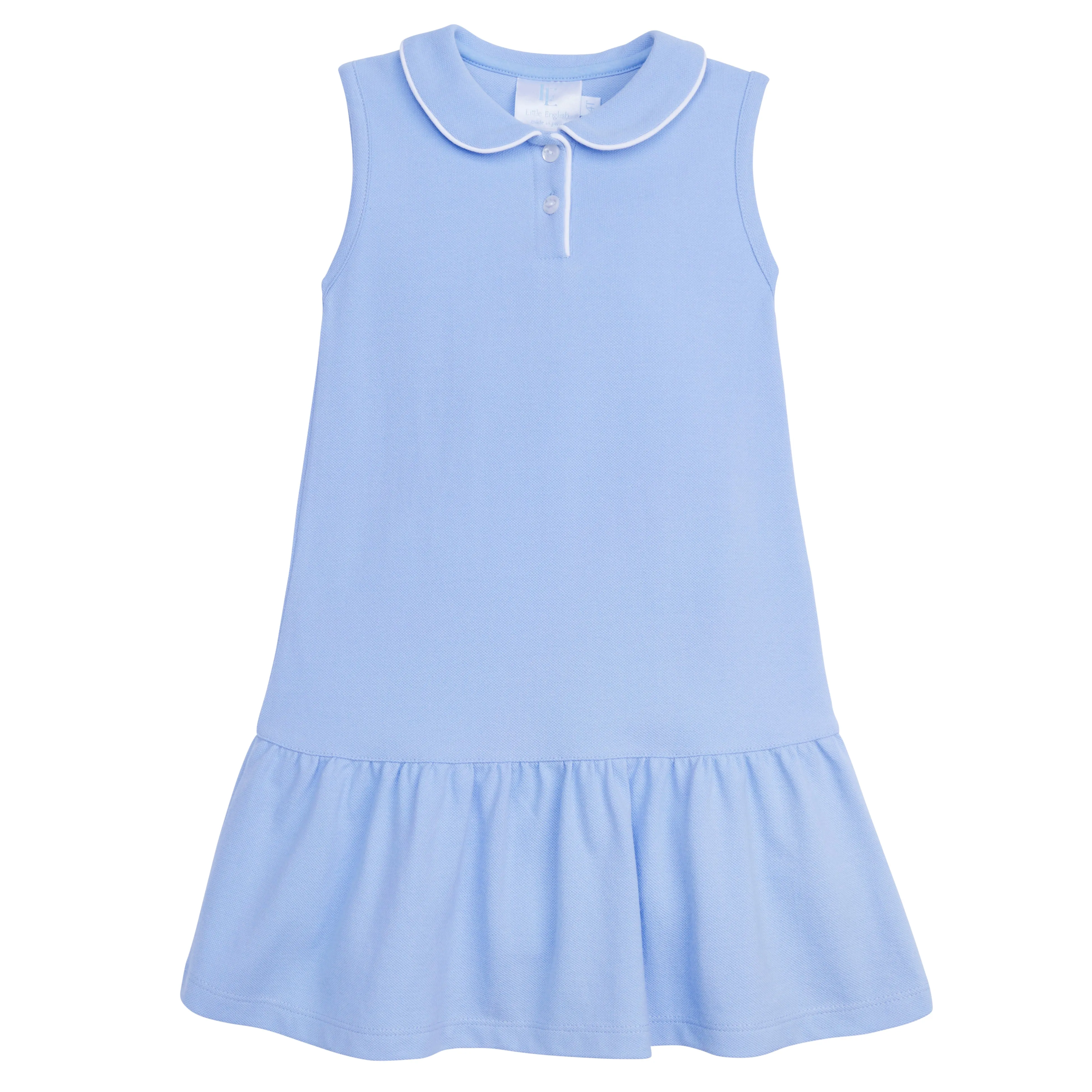 Sleeveless Polo Dress - Light Blue