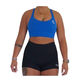 Strappy Crop Sports Bra - Royal Blue