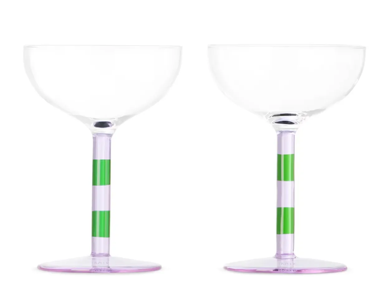 Striped Coupe Glasses Set  - (two colors)