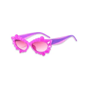 Sunglasses - Irregular Cats Eye Glasses, Pink & Purple