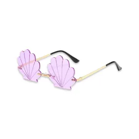 Sunglasses - Mermaid Shell shaped colour therapy glasses, Lilac