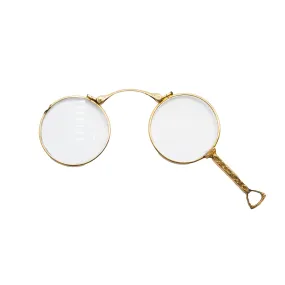 Vintage Handmade Retro 10K Solid Yellow Gold Pocket Handheld Glasses