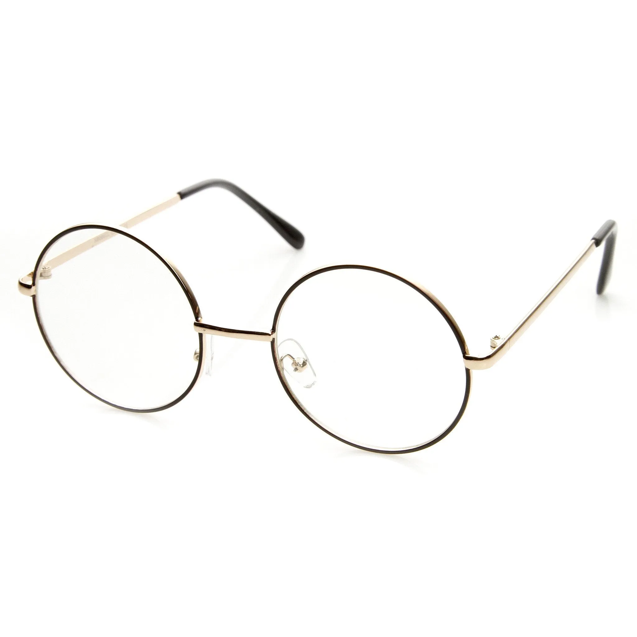 Vintage Lennon Inspired Clear Lens Round Frame Glasses