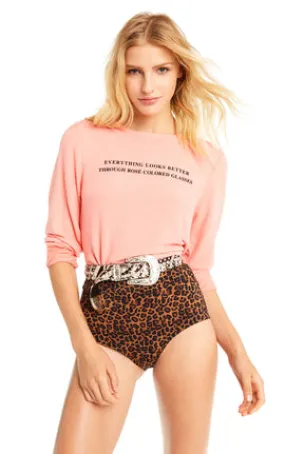 Wildfox Rose Glasses Baggy Beach Jumper Sweater