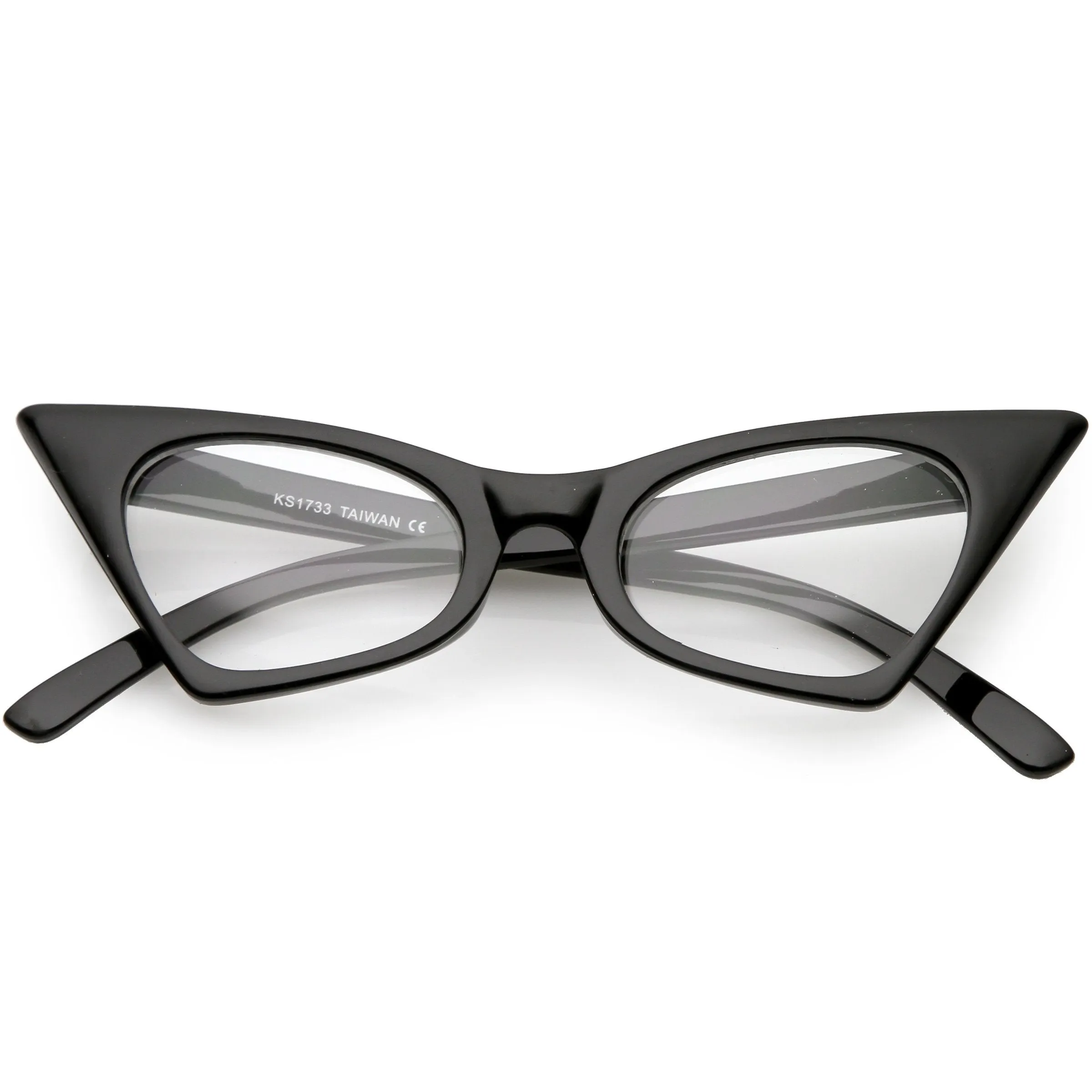 Women's Retro High Pointed Cat Eye Clear Lens Glasses