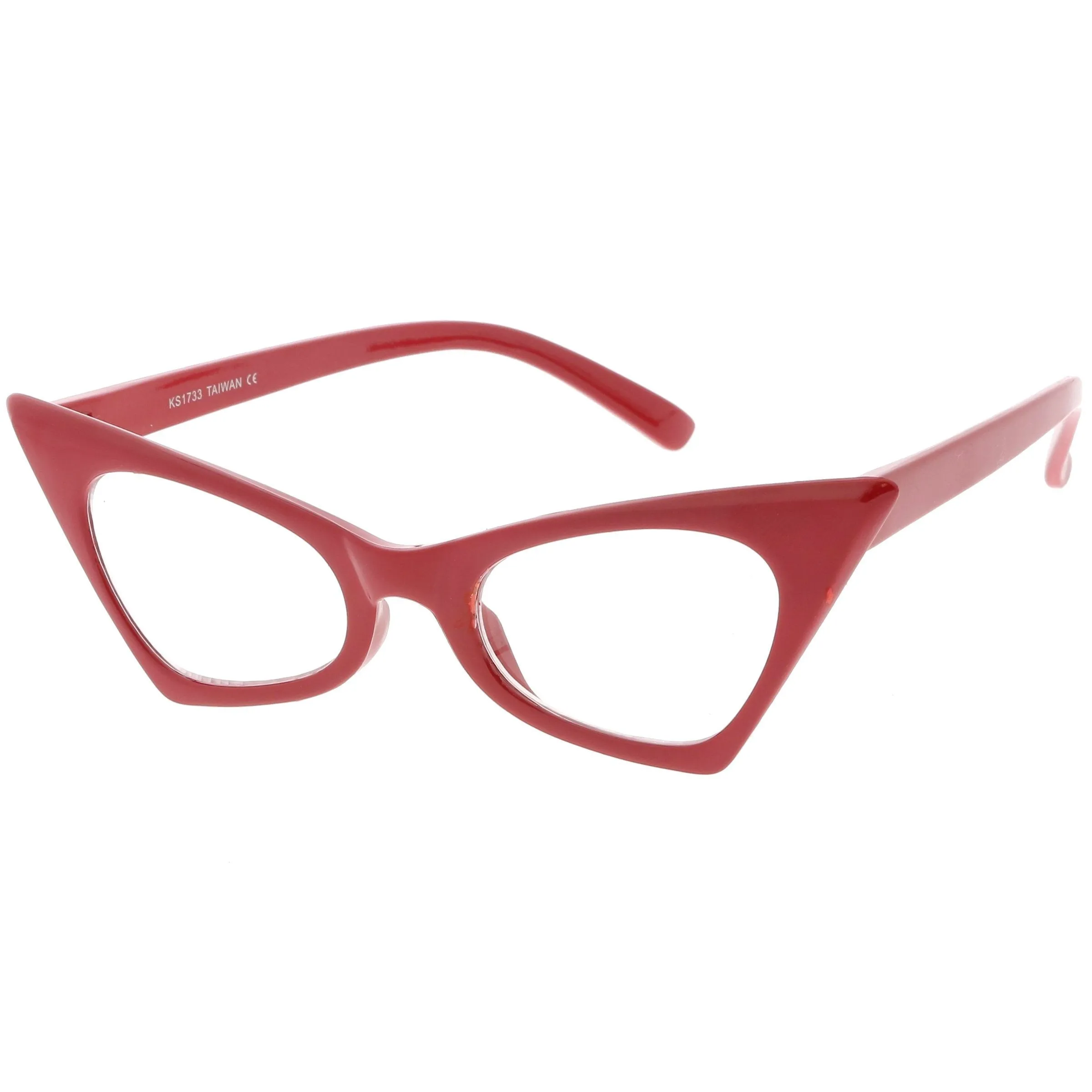 Women's Retro High Pointed Cat Eye Clear Lens Glasses