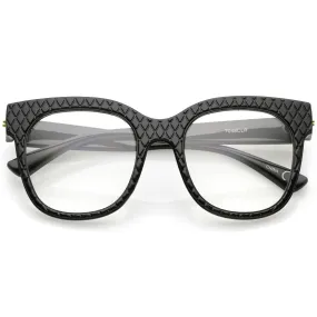 Women's Retro Oversize Bold Cat Eye Clear Lens Glasses